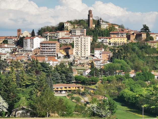 Buildings in town against sky