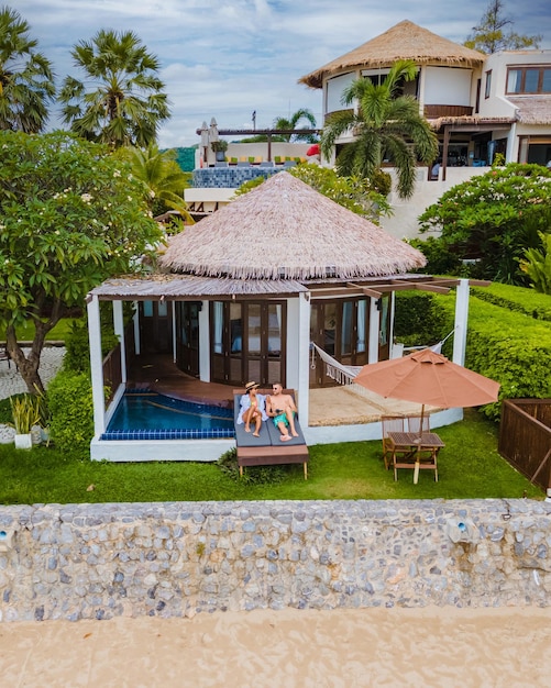 Built structure against trees