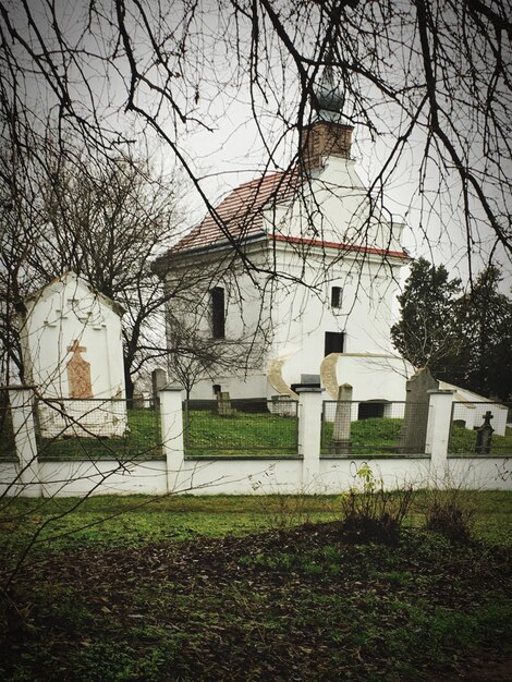 Фото Построенное сооружение с деревьями на заднем плане