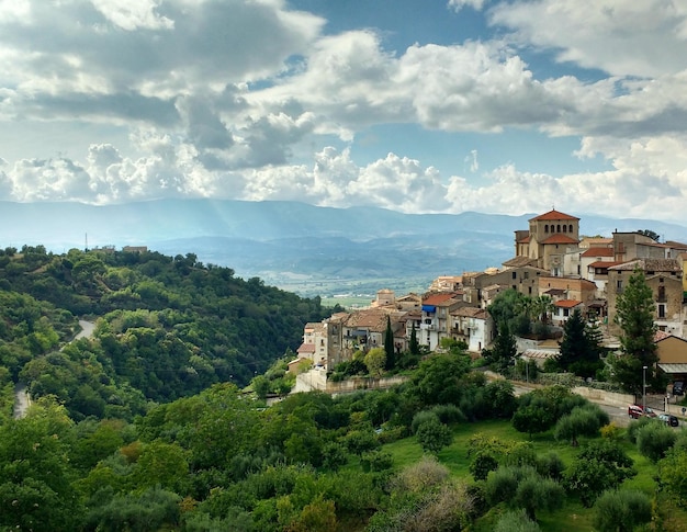built structures on countryside landscape
