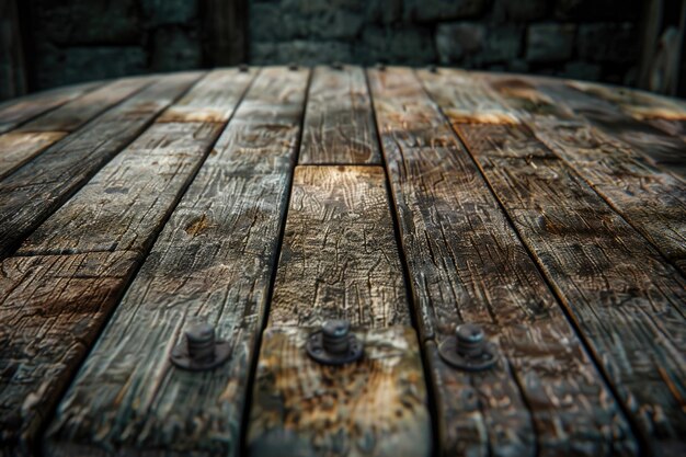 Foto buis en versleten oude houten tafel achtergrond