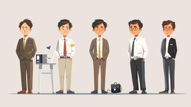 Photo a buisinessman in 1995 japan was in the midst of an employment ice age 19932005 flat style illustrat