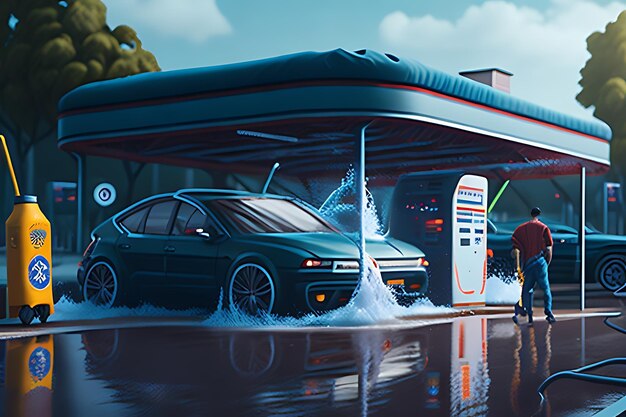 Buiten auto wassen