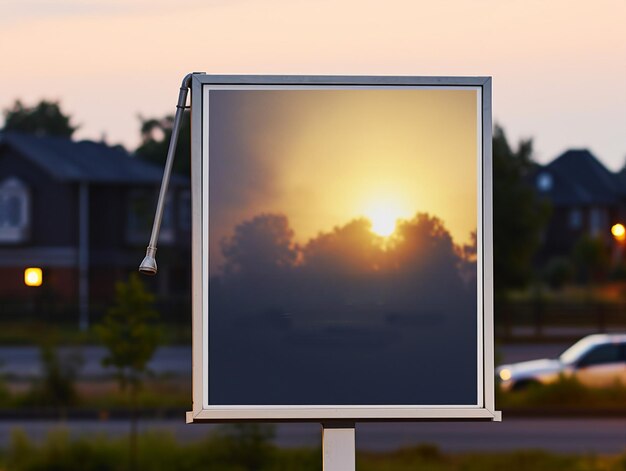 buiten billborad mockup in een buitenwijk