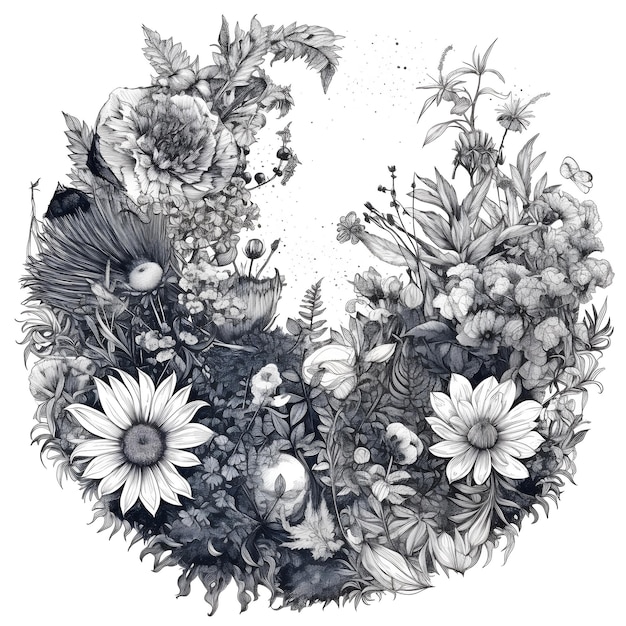 Buitenaards_petal_floral_drawing_on_a_white_bg