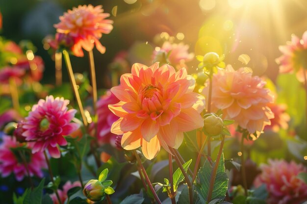 Buitenbloemen achtergrond met tekstruimte