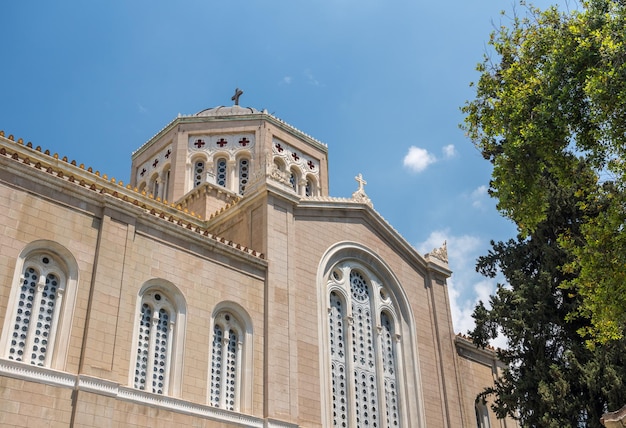 Buitenkant van de Metropolitan Grieks-orthodoxe kathedraal in Athene