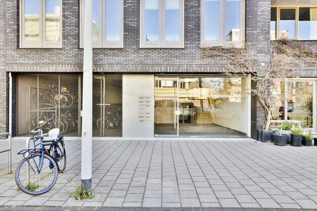 Foto buitenkant van een gebouw per straat in de stad