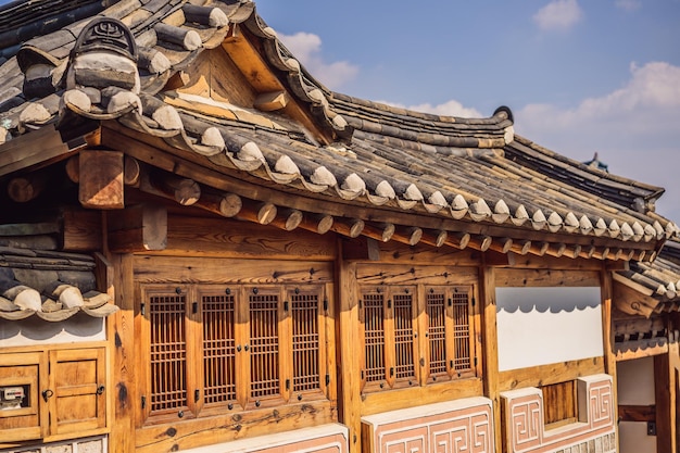 Bukchon hanok village is one of the famous place for korean\
traditional houses have been preserved