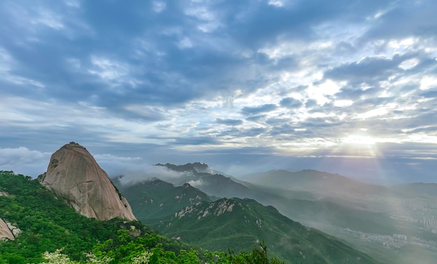 Photo bukhansan national park in seoul south korea