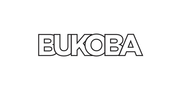 Bukoba in het embleem van Tanzania Het ontwerp bevat een geometrische stijl vector illustratie met gedurfde typografie in een modern lettertype De grafische slogan lettering