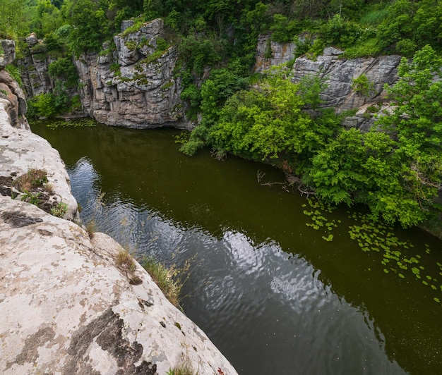 Buky Canyon zomer landschap Hirskyi Tikych rivier Cherkasy regio Oekraïne