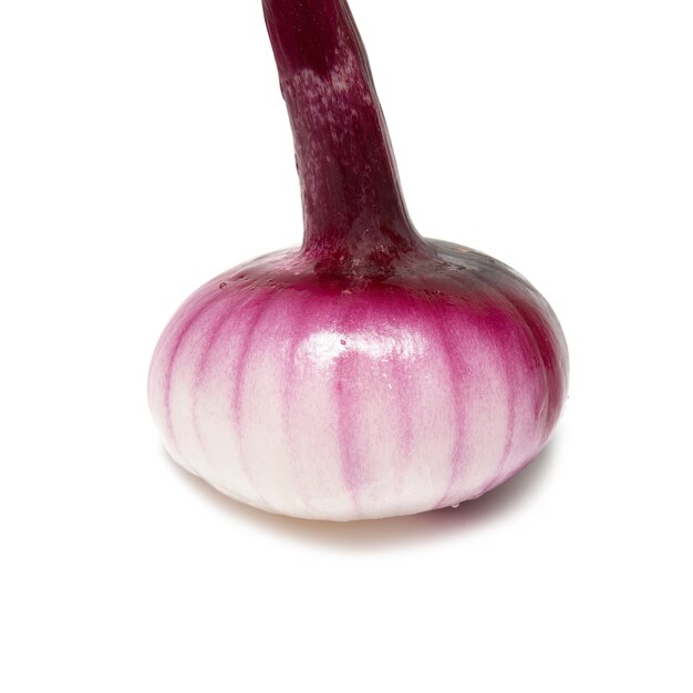 Bulb of red onion isolated on white