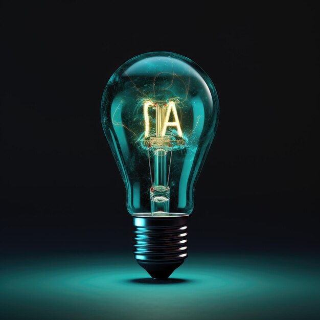 Bulb with colorful light creative concept photo realistic