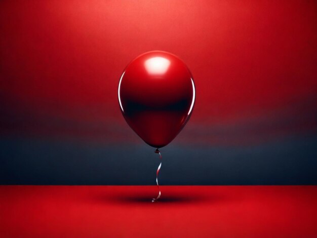 Photo bule and red balloon on a red and bule black background with space for text
