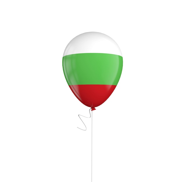 Bulgaria flag balloon on a string 3D Rendering