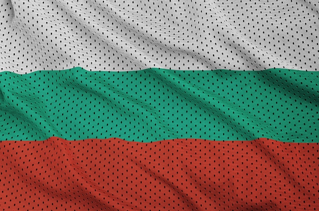 Bulgaria flag printed on a polyester nylon sportswear mesh fabric