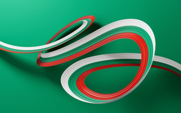 Photo bulgaria flag ribbon blowing background sofia bulgaria 3d illustration