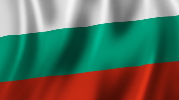 Photo bulgaria flag waving closeup 3d rendering with highquality image with fabric texture