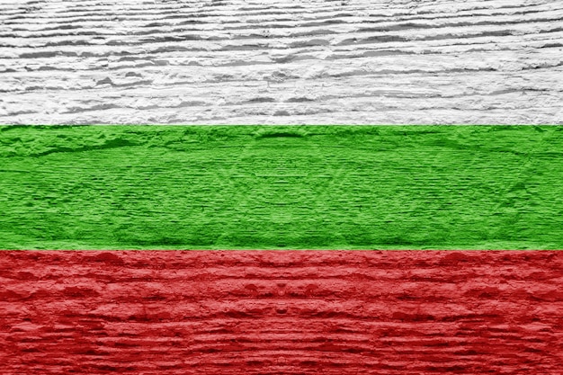 Bulgaria flag with wooden texture