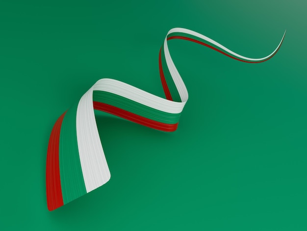 Bulgaria Happy Liberation Day 03 March Waving flags isolated on gray background 3d illustration