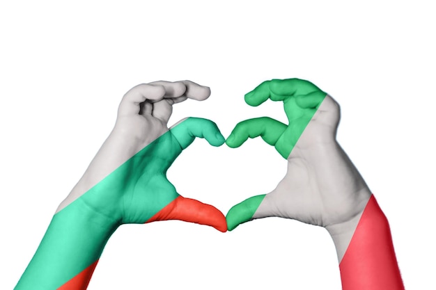 Bulgaria Italy Heart Hand gesture making heart