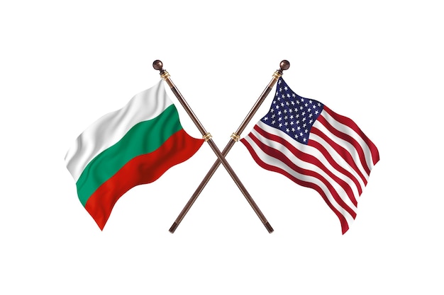 ブルガリア対アメリカ合衆国 2 つの国のフラグの背景
