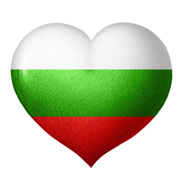 Bulgarian flag heart isolated on white background Pencil drawing