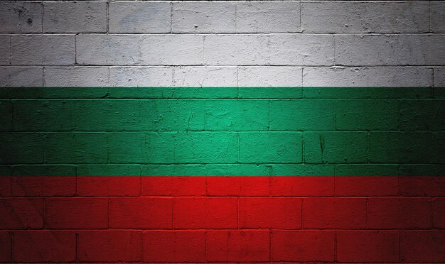 Photo bulgarian flag painted on a wall