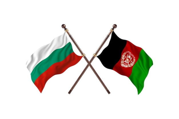 Bulgarije versus Afghanistan Twee landen vlaggen achtergrond
