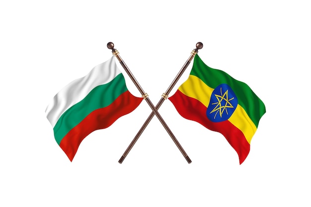 Bulgarije versus Ethiopië Twee landen vlaggen achtergrond