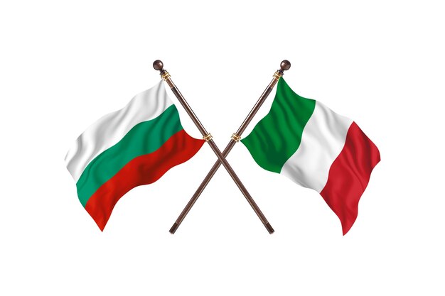 Bulgarije versus Italië Twee landen vlaggen achtergrond
