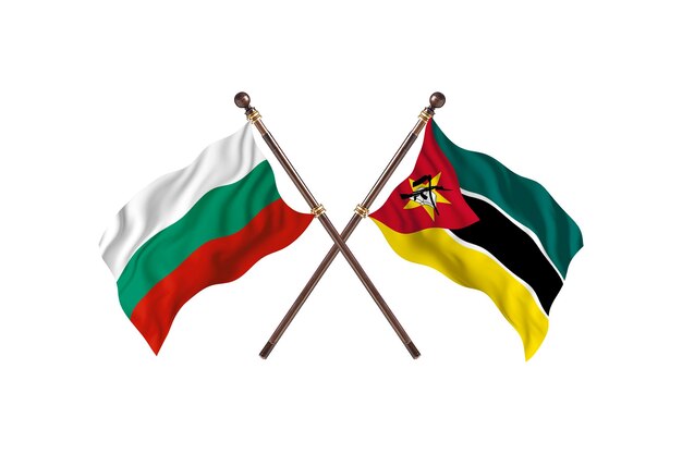 Bulgarije versus Mozambique Twee landen vlaggen achtergrond