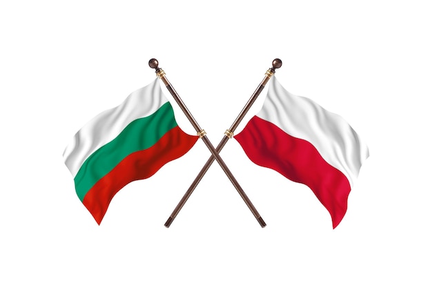 Bulgarije versus Polen Twee landen vlaggen achtergrond
