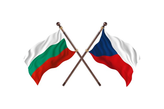 Bulgarije versus Tsjechië Twee landen vlaggen achtergrond