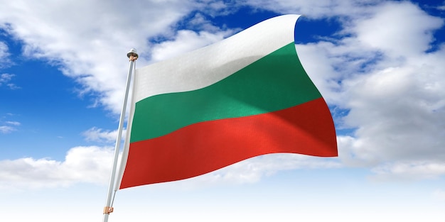 Bulgarije zwaaiende vlag 3D illustratie