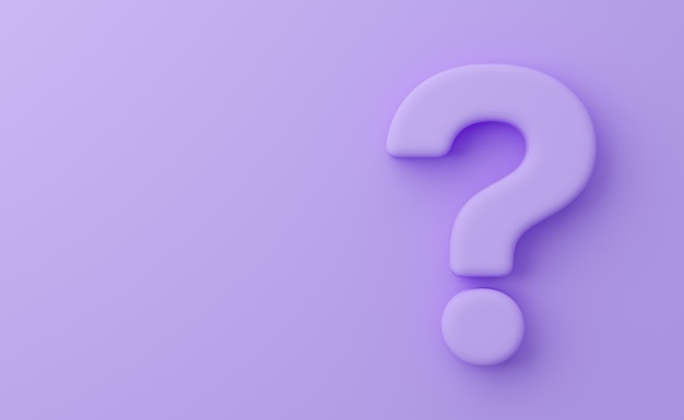 Bulging Question mark on violet background