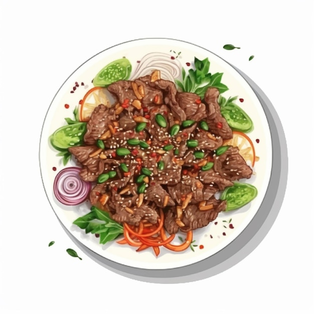 Foto bulgogi koreaans eten met runderlende ai gegenereerd