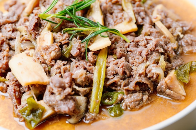 Bulgogi korean food Bulgogi is prepared with beef that has been marinated in soy sauce