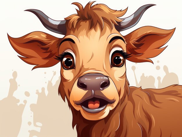 Bull cartoon hd 8k vector illustration wallpaper