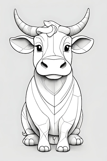 Photo bull coloring pageprintable