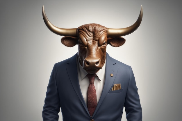 Голова быка в бизнес-концепцииГолова быка в бизнес-концепциибык с бизнес-главой