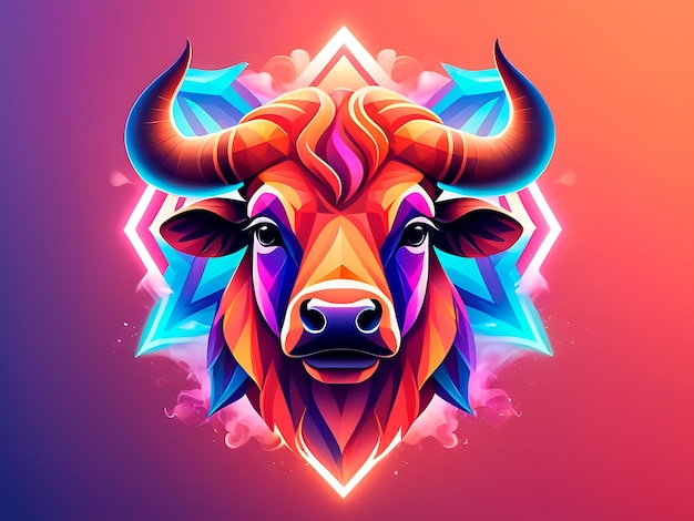 Bull head design for logo tshirt design