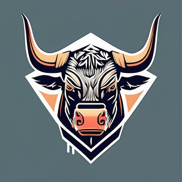 Photo bull logo line art