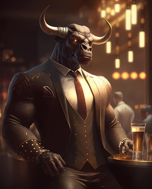 Premium AI Image The Bull Man premium-ai-image-the-bull-man