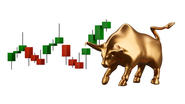 写真 ブルマーケットとは? 株式取引所や金融分析のブールマーケットの概念 クリップパス 3d レンダリング