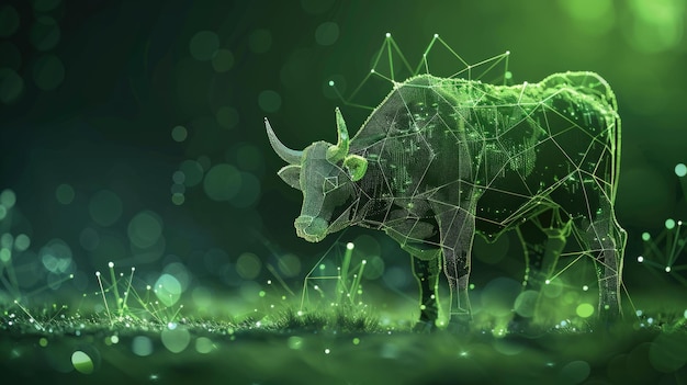 Photo bull market trading upward chart trendwith background ai generated