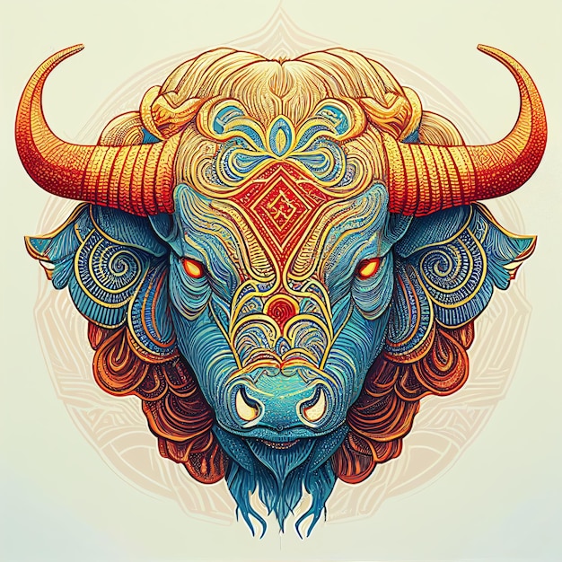 Bull portrait logo Generative AI