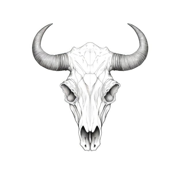 Bull skull cow horn ai generated