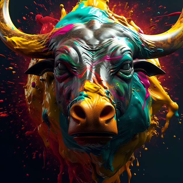 Bull Splash art generative ai